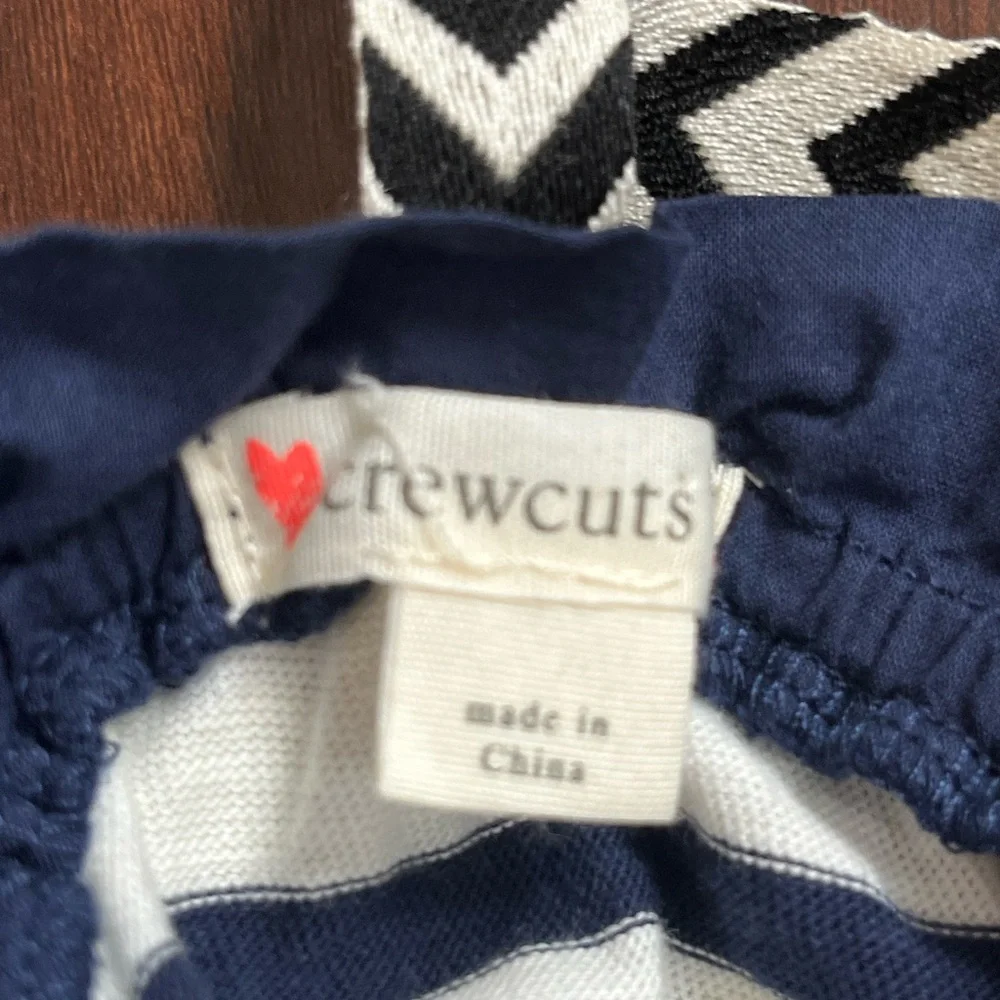 NWOT - Crewcuts Stiped Navy & White Dress with Gold Hearts - Girls size 10